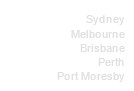 The text lists the cities of Sydney, Melbourne, Brisbane, and Port Moresby.

AI-generated content may be incorrect.
