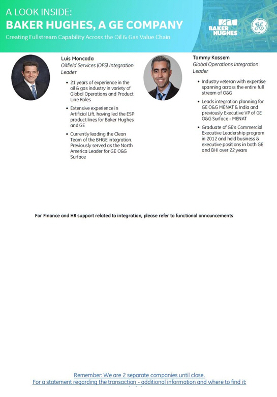 SEC Filing Baker Hughes