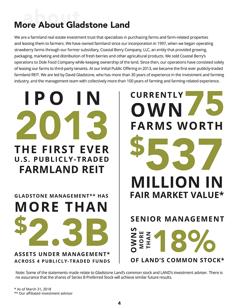 SEC Filing Gladstone Land Corporation