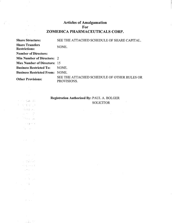 Sec Filing Zomedica Corp